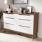 Baxton Studio Brighton Mid-Century White and Walnut Wood 6-Drawer Storage Dresser 137-7496 - alternate 3